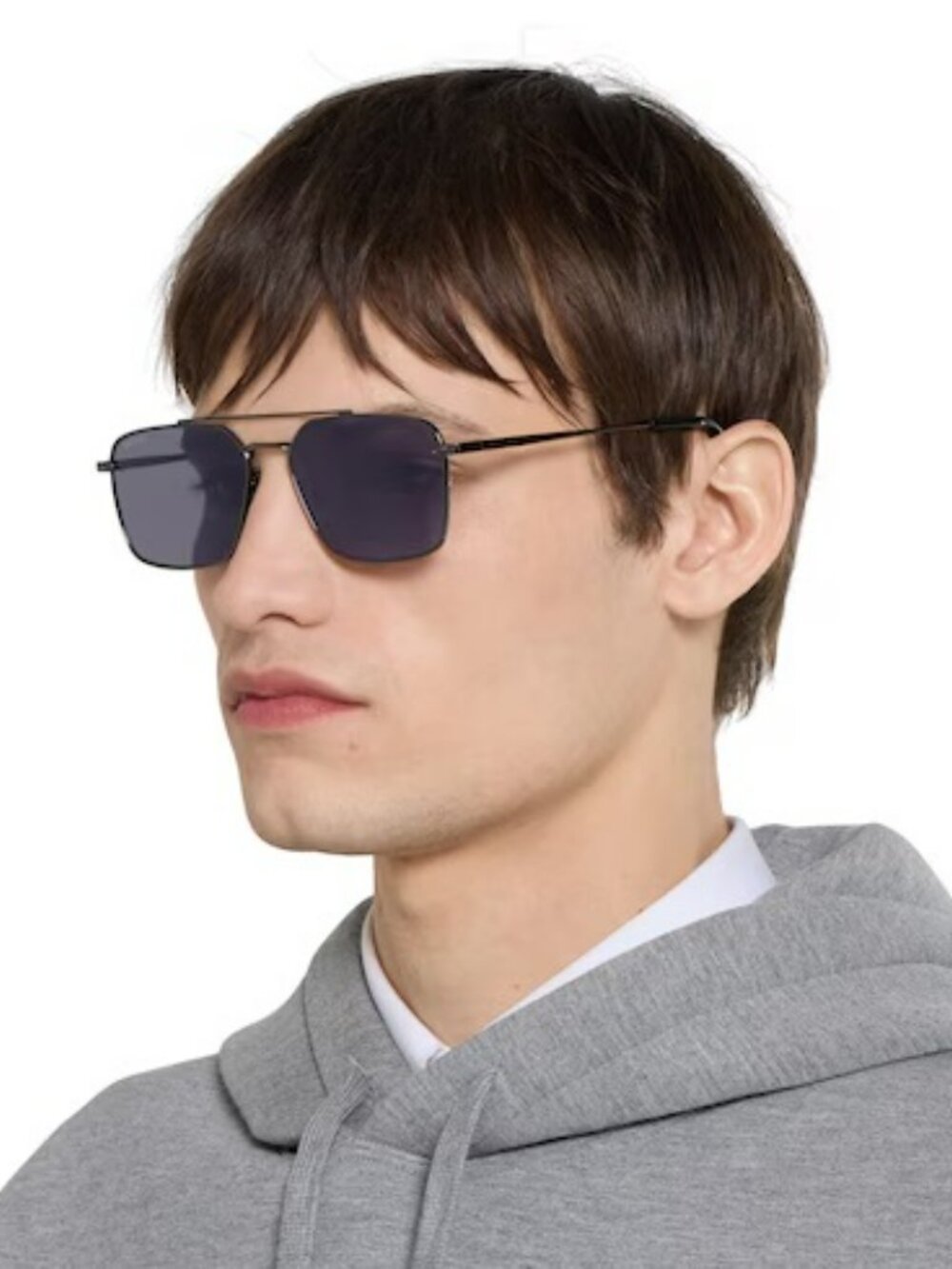 Gucci Women Sunglasses Ruthenium Violet Rectangular GG1957SA 003 NEW AUTHENTIC - Picture 11 of 14